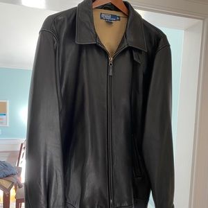Men’s Ralph Lauren Polo Black Leather Jacket